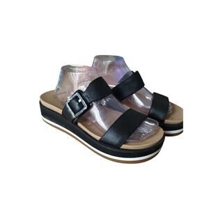 Sam Edelman Womens size 9.5M Blk Platform Augustine Summer Beach Buckle‎ Sandals